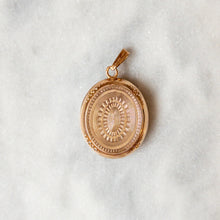 Load image into Gallery viewer, Antique 14K Rose Gold Oval Hand-Engraved Locket
