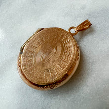 Load image into Gallery viewer, Antique 14K Rose Gold Oval Hand-Engraved Locket
