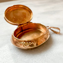 Load image into Gallery viewer, Antique 14K Rose Gold Oval Hand-Engraved Locket
