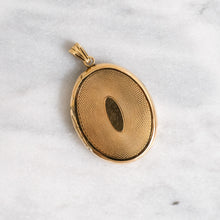 Load image into Gallery viewer, Antique 14K Yellow Gold Enamel Pansy Flower Engine-Turned Locket
