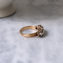 Load image into Gallery viewer, Antique 18K Rose Gold Pearl and Sapphire Ring
