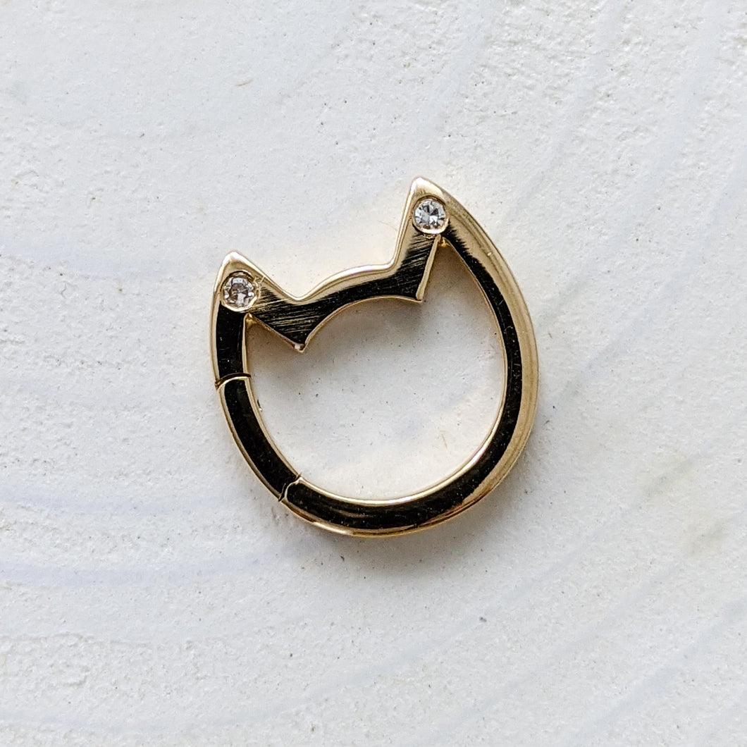 Edition 5 of 9: 18K Yellow Gold Eye of the Cat Mid-Century Diamond Charm Enhancer