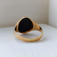 Load image into Gallery viewer, Antique 14K Yellow Gold Onyx Ring Size US 7.75 / UK P
