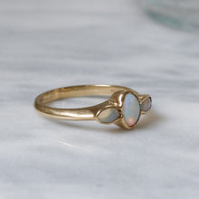 Load image into Gallery viewer, Vintage 9K Yellow Gold  3-Stone Opal Ring
